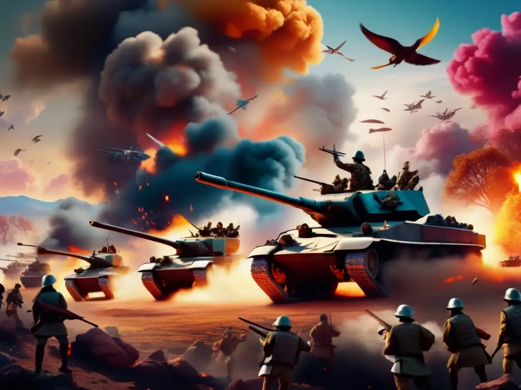 Un impactante arte digital muestra una dualidad entre guerra y paz