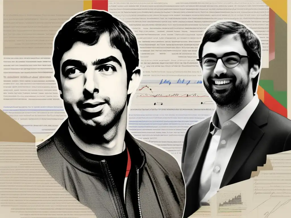 Una impactante biografía de Larry Page y Sergey Brin en una colisión de estilos vintage y moderno que refleja su innovador trabajo en Google