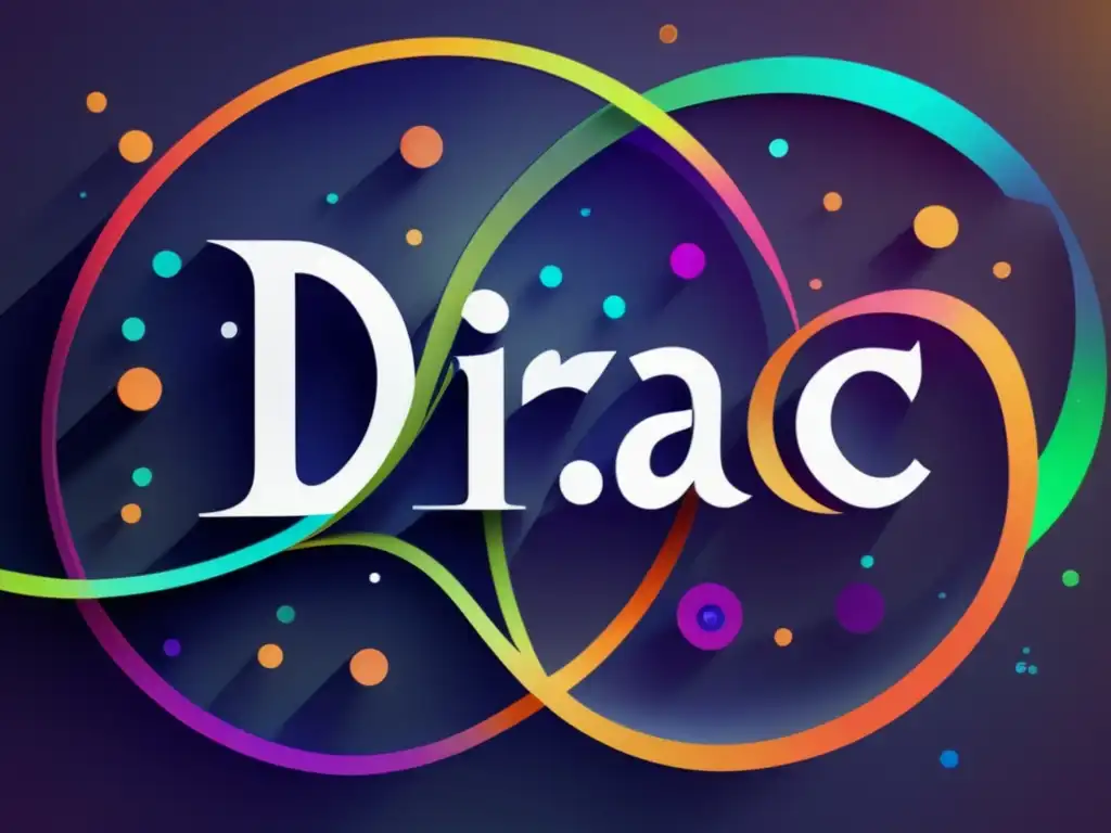 Una representación visualmente impactante de la famosa ecuación de Paul Dirac, rodeada de patrones inspirados en la mecánica cuántica, que destaca la profunda influencia de Dirac en la estadística cuántica
