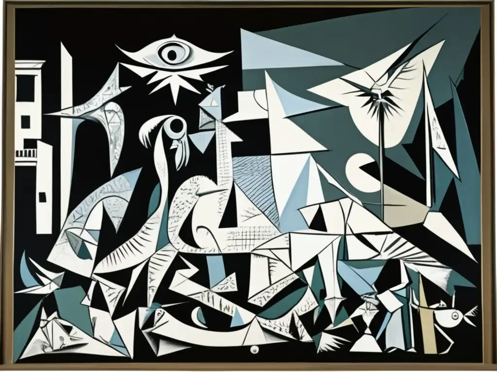 Una impactante imagen en alta resolución de 'Guernica' de Pablo Picasso expuesta en un museo