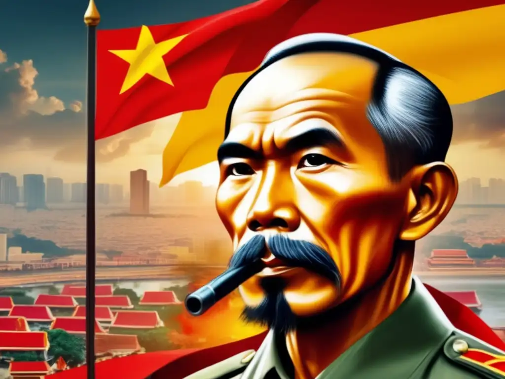 Una impactante imagen de Ho Chi Minh, líder durante la guerra de Vietnam