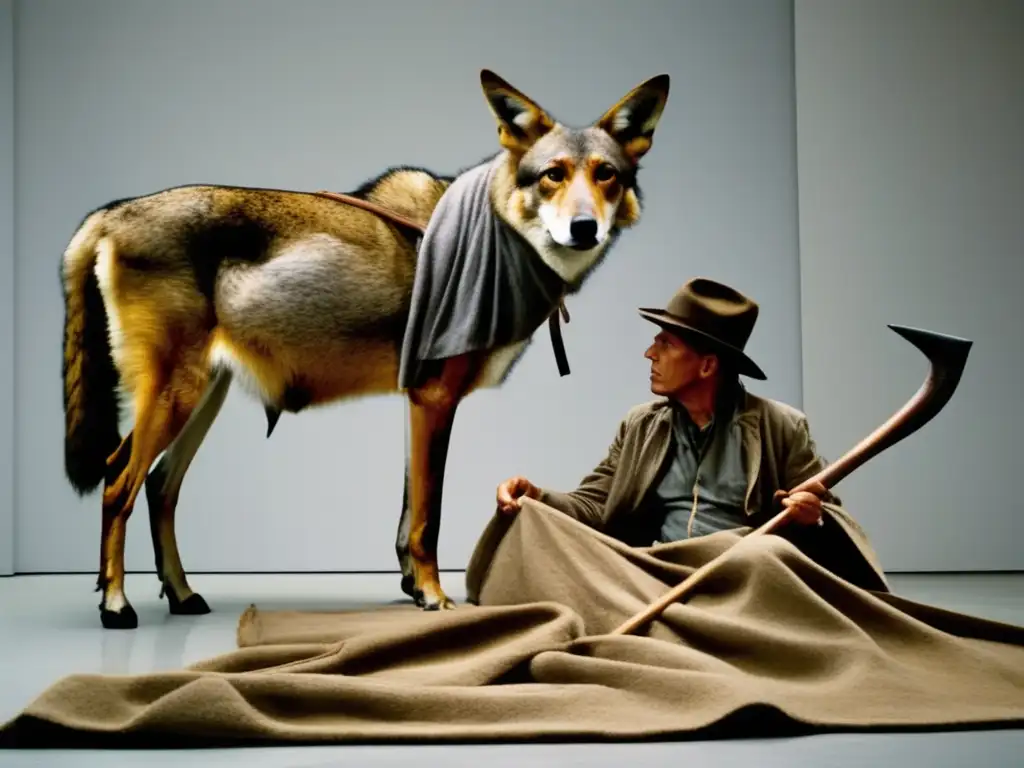 Una impactante imagen de la icónica obra de Joseph Beuys, 'I Like America and America Likes Me'