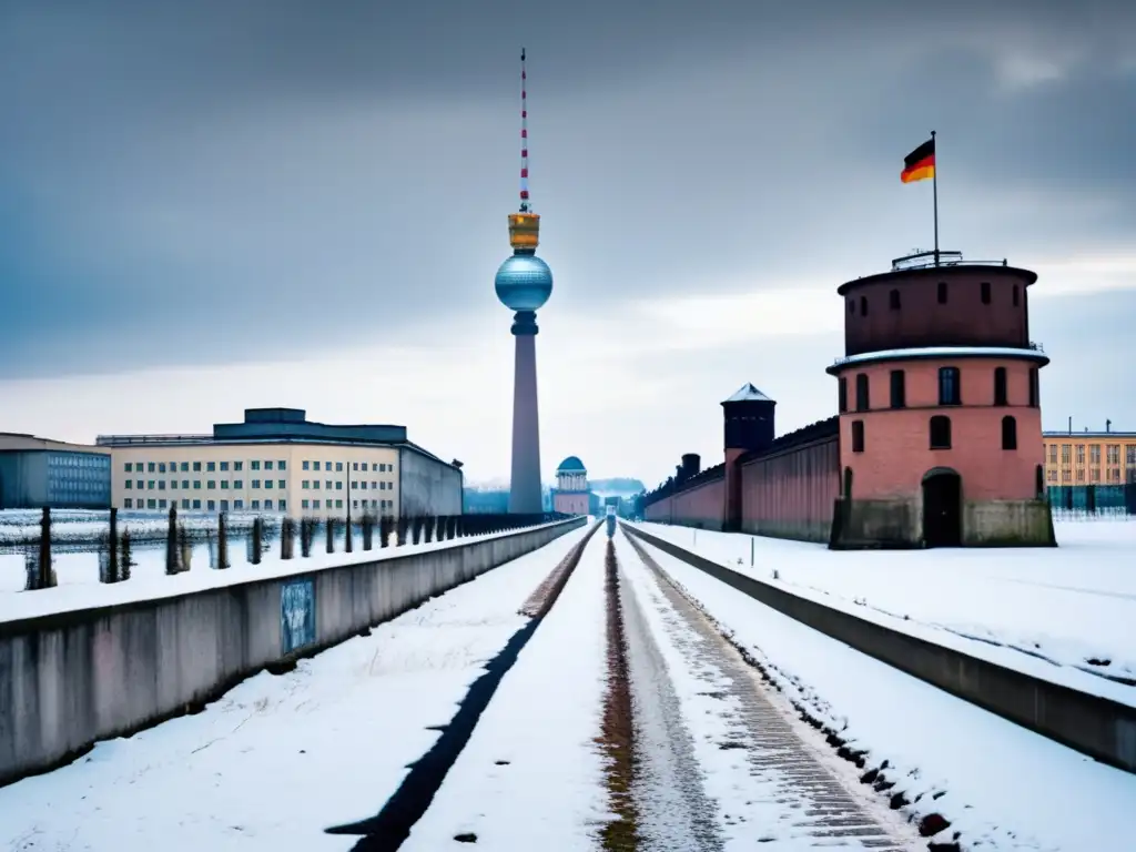 Una impactante imagen panorámica del Muro de Berlín, dividido entre Alemania Oriental y Occidental