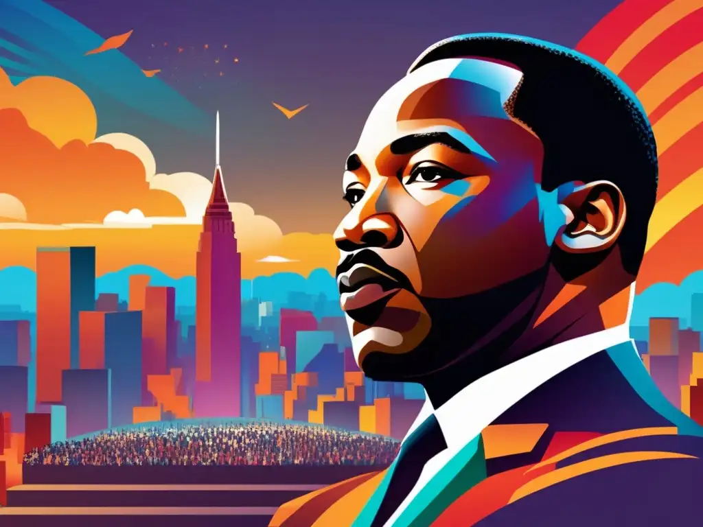 Un impactante y moderno dibujo digital de Martin Luther King Jr