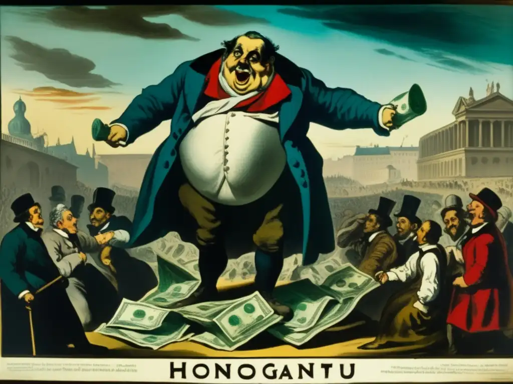 Una impactante representación de la litografía 'Gargantua' de Honoré Daumier, que critica la monarquía francesa