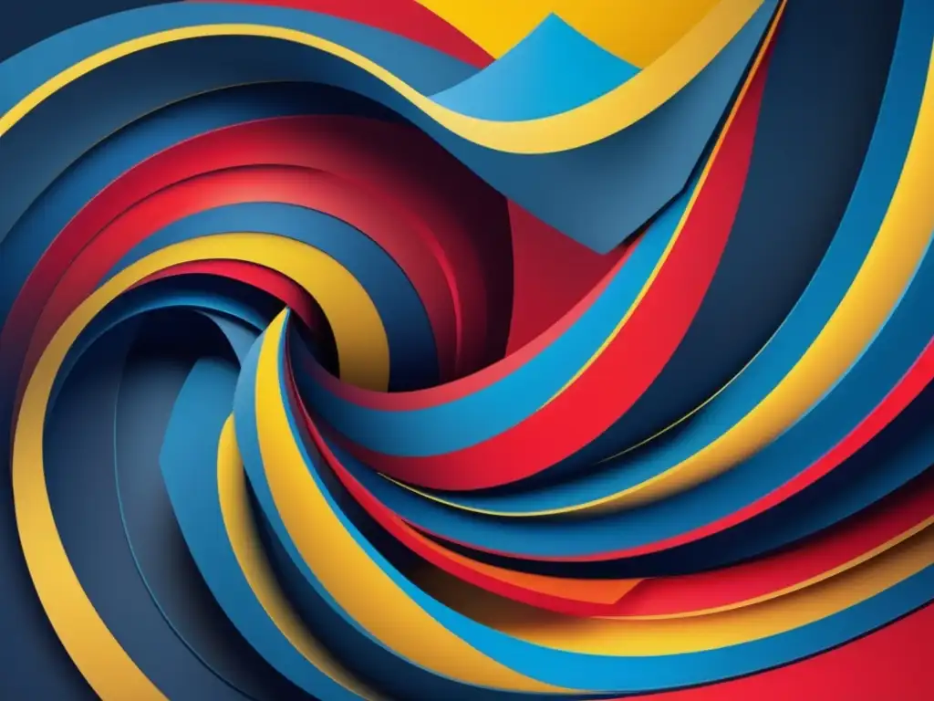 Impactante arte digital con formas geométricas y líneas dinámicas en rojos, azules y amarillos - ¡Inspiración rusa! Una impactante obra de arte digital, con formas geométricas audaces y líneas dinámicas en rojos, azules y amarillos