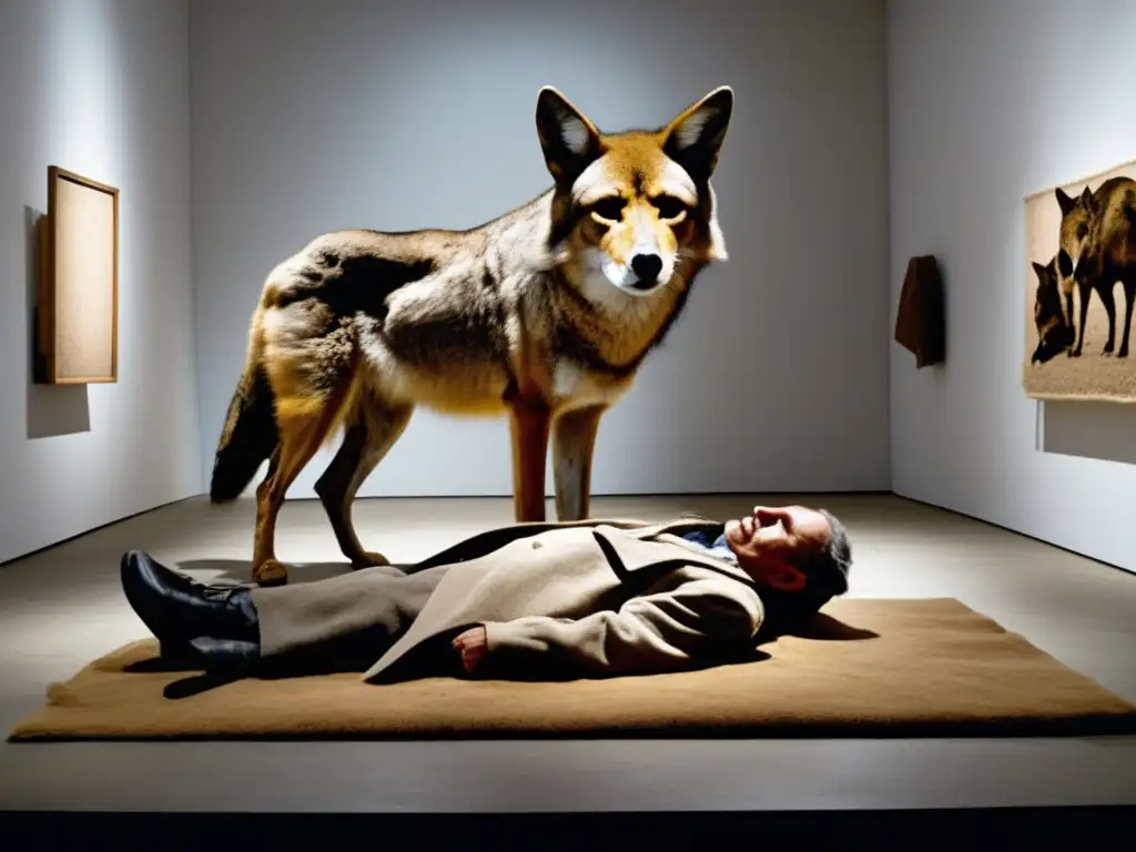 La impactante performance de Joseph Beuys con un coyote en una galería, reflejando su trayectoria y legado artístico