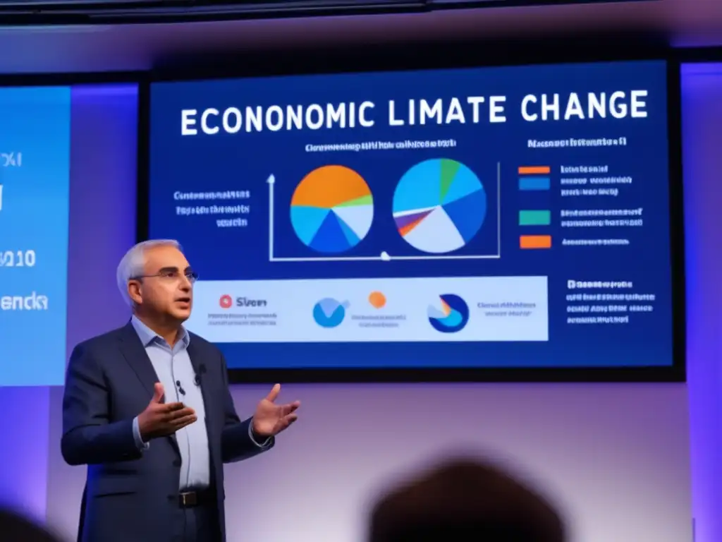 Nicholas Stern presenta impacto económico del cambio climático, con gráficos modernos