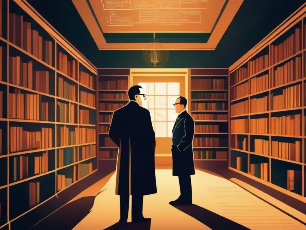 En la imponente biblioteca, Georges Lemaître reflexiona frente a un pizarrón repleto de ecuaciones