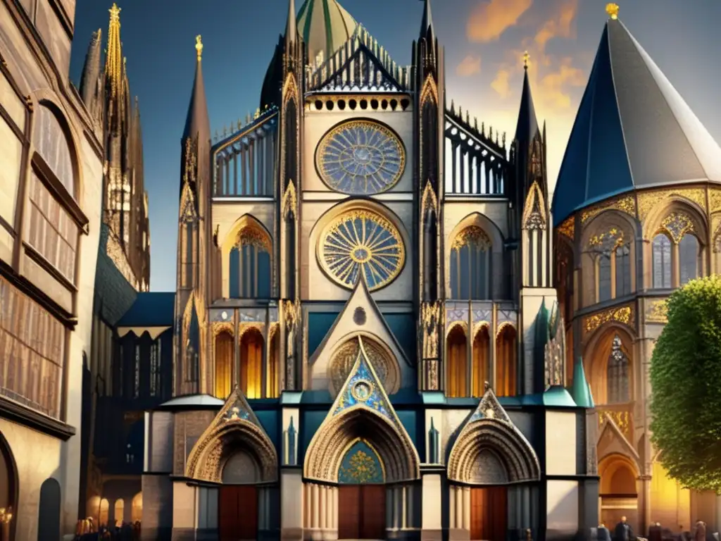 La imponente Catedral de Aquisgrán, con relieves de piedra, altas torres y vitrales que narran la historia de la Dinastía Carolingia