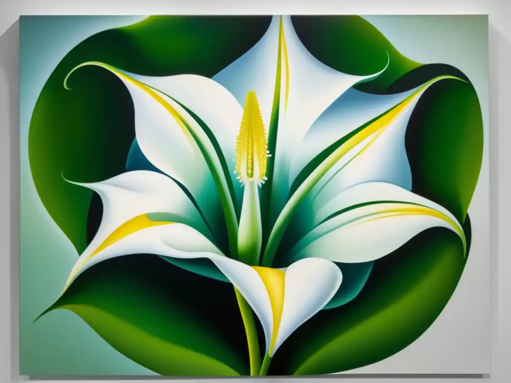 Una impresionante fotografía de alta resolución de la icónica pintura 'Jimson Weed/White Flower No