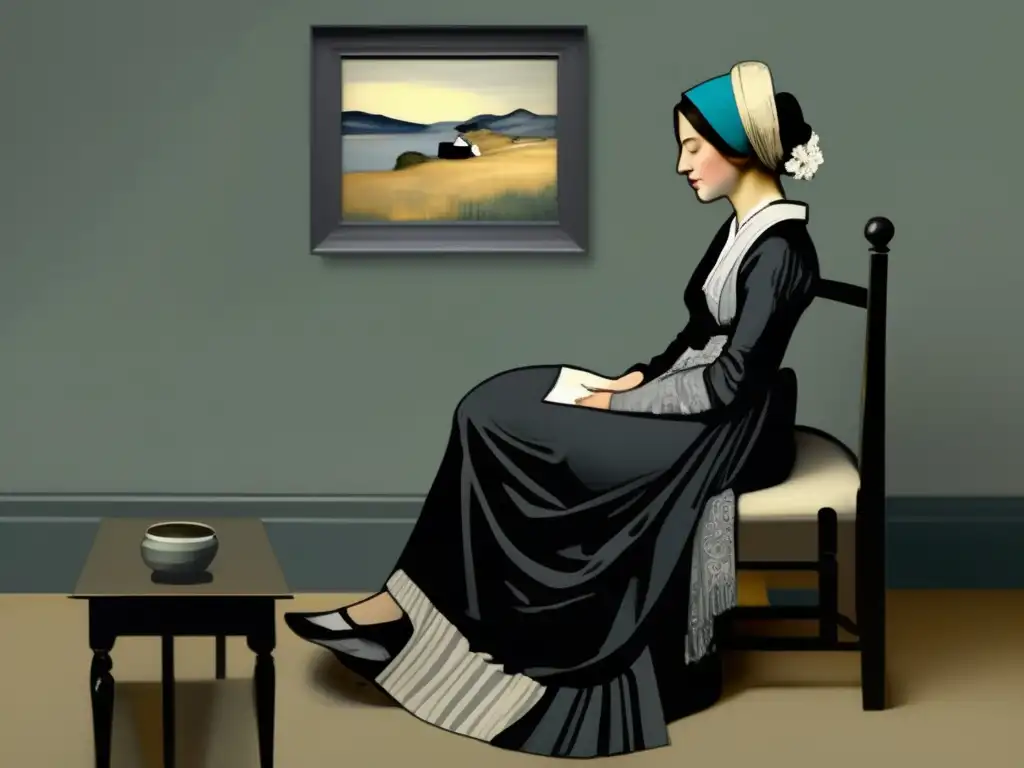 Una impresionante representación digital de 'La madre de Whistler' que captura la riqueza de detalles y la emotividad de la obra
