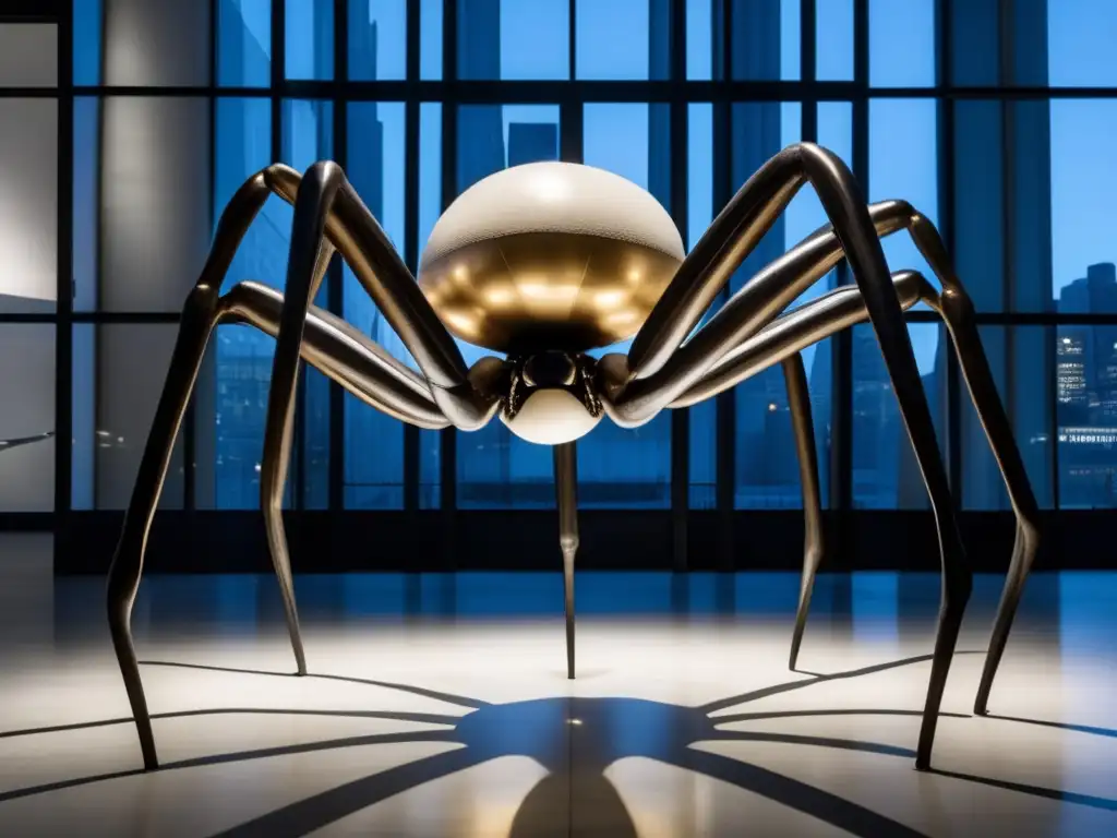 Una impresionante escultura de Louise Bourgeois, 'Maman', una araña masiva protegiendo huevos de mármol