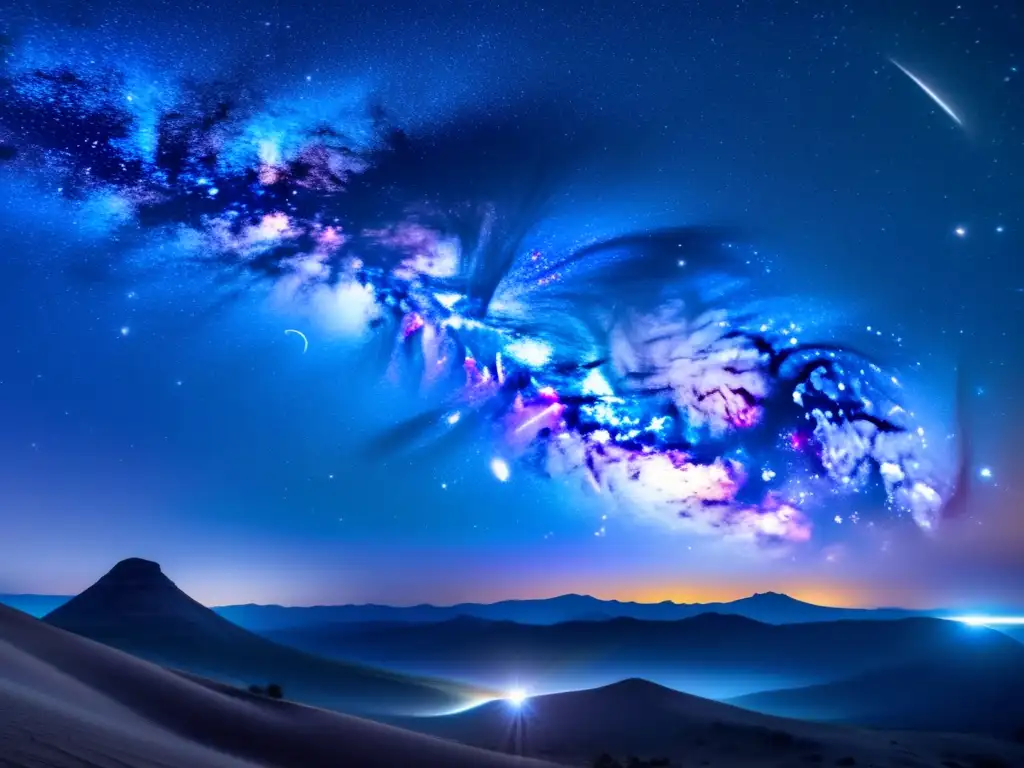 Una impresionante imagen de alta resolución del cielo nocturno, donde la Vía Láctea brilla en todo su esplendor