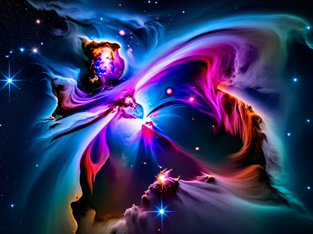 Una impresionante imagen de la Nebulosa de Orión, con intrincados detalles de gas y polvo, y nuevas estrellas brillantes dispersas