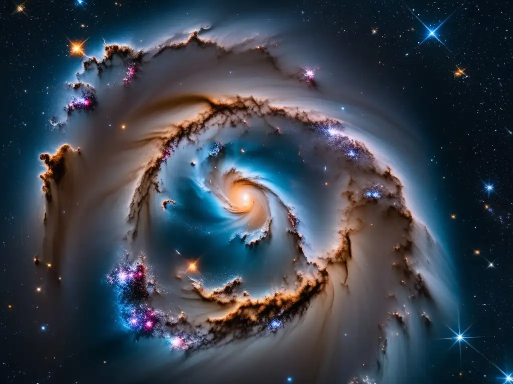 Una impresionante imagen en 8k de alta definición del Telescopio Espacial Hubble capturando la belleza fascinante de una galaxia distante, con colores vibrantes y detalles intrincados que muestran las maravillas cósmicas del universo