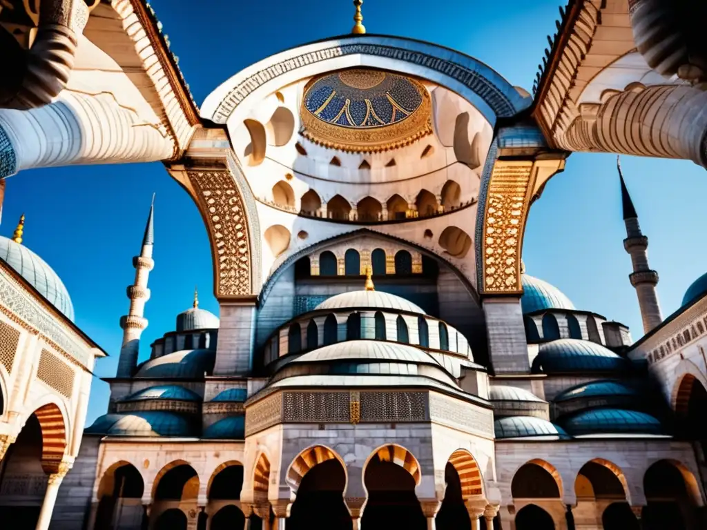 Una impresionante fotografía de la majestuosa arquitectura otomana de la Mezquita de Süleymaniye en Estambul, Turquía, diseñada por Mimar Sinan