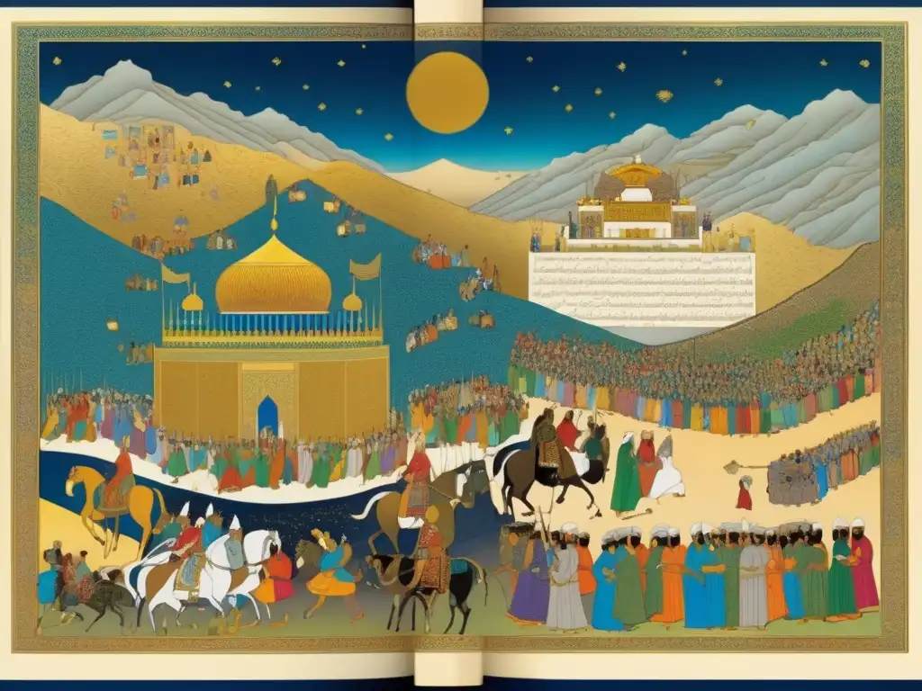 Una impresionante ilustración moderna de la épica persa 'Shahnameh' muestra la identidad persa en colores vibrantes y detalles intrincados
