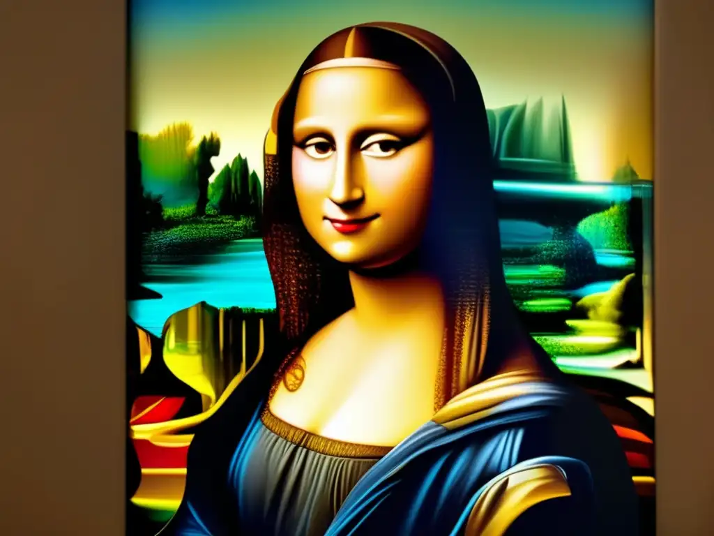 Una impresionante pintura digital hiperrealista de la 'Mona Lisa' de Leonardo da Vinci, capturando cada detalle con claridad y fidelidad