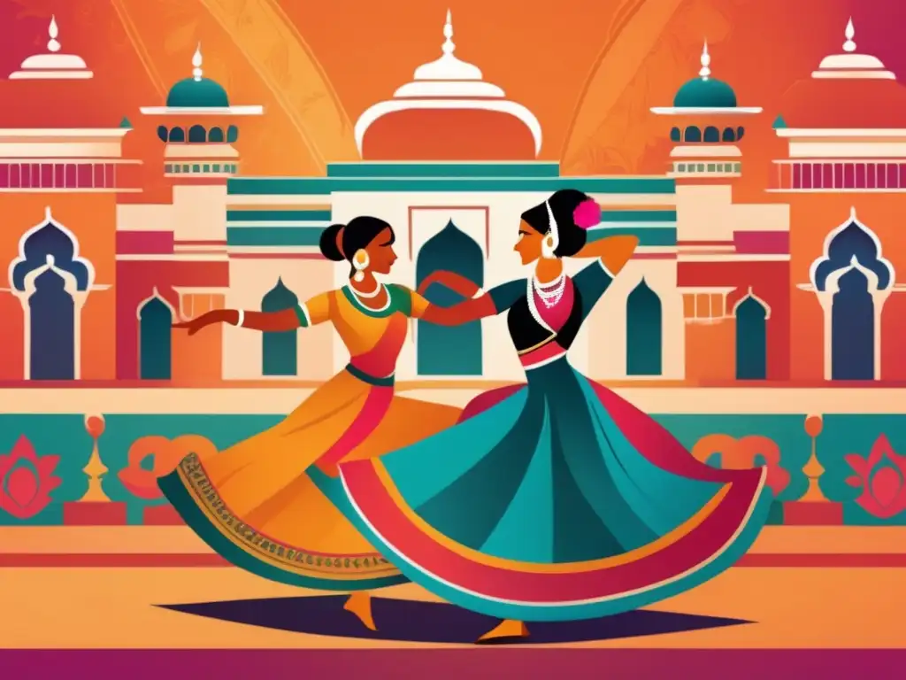 Un impresionante Renacimiento Clásico India con danza y trajes tradicionales en un palacio del Imperio Gupta