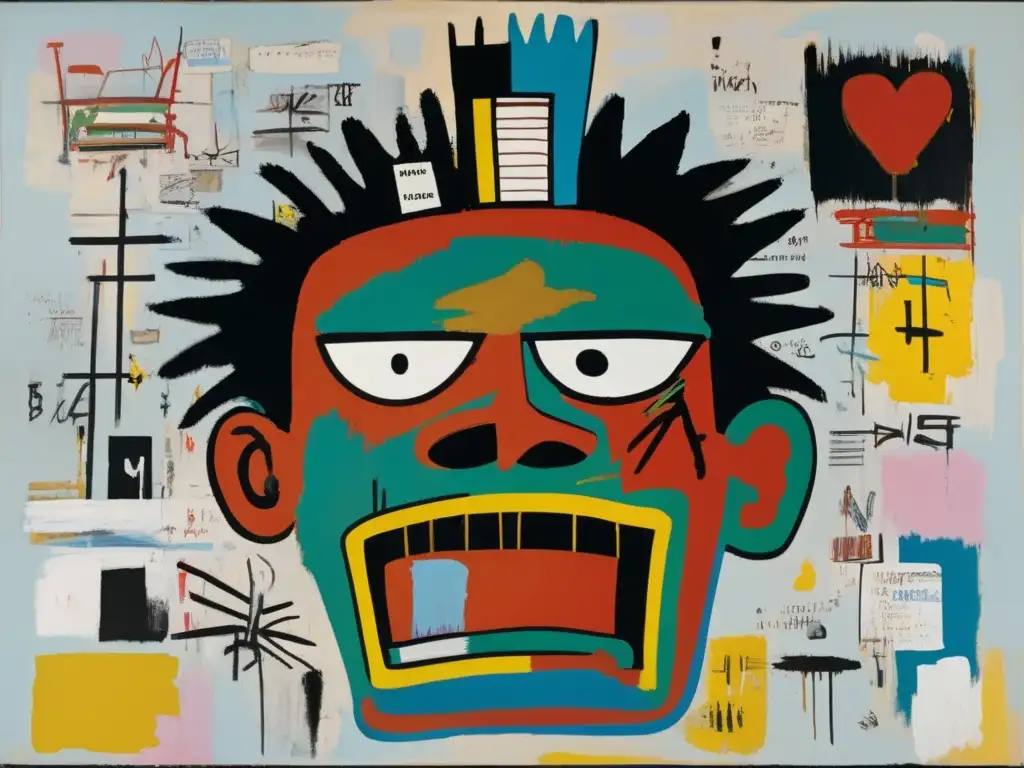 Una impresionante representación detallada de la icónica pintura 'Untitled (1981)' de Jean-Michel Basquiat