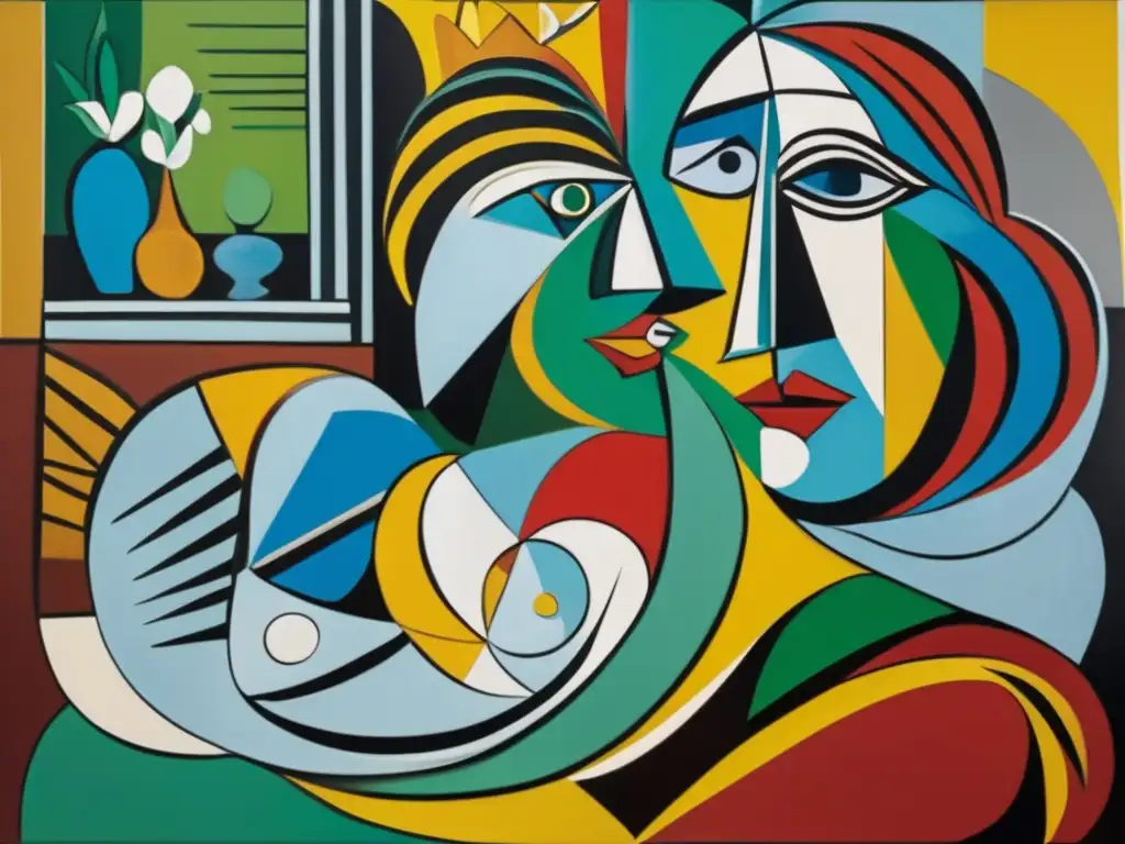 Una impresionante representación en 8k ultra detallada de la pintura 'La Vie' de Pablo Picasso, capturando la riqueza de colores y la profundidad emocional de la obra