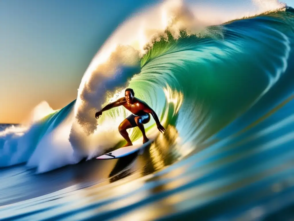 Influencia de Duke Kahanamoku en el surf, surfeando una ola con maestría y gracia