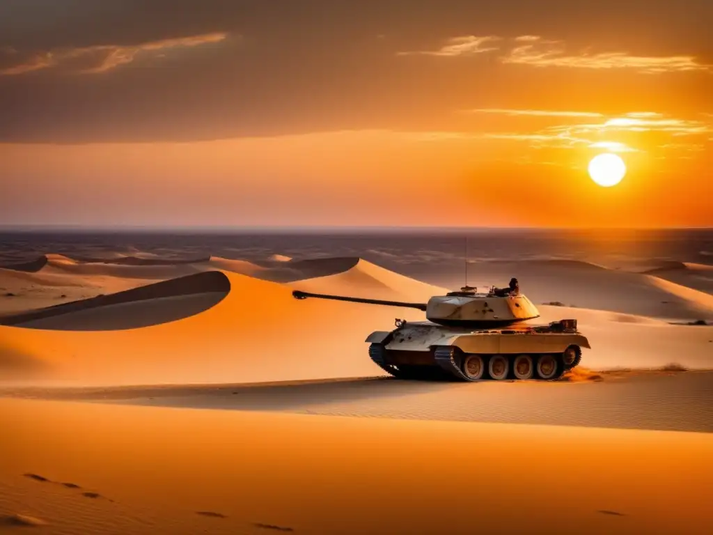 Desde la inmensidad dorada del desierto del norte de África, un sol poniente baña las dunas en tonos cálidos