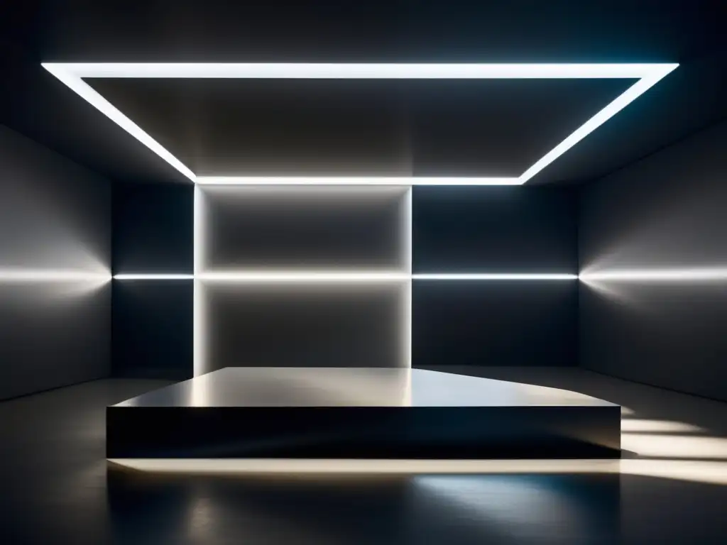 Una instalación de arte moderno, con formas geométricas y acentos metálicos, evoca el estructuralismo mítico de Claude Lévi-Strauss