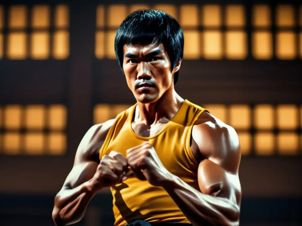 Intenso Bruce Lee, fuerza y disciplina en las artes marciales