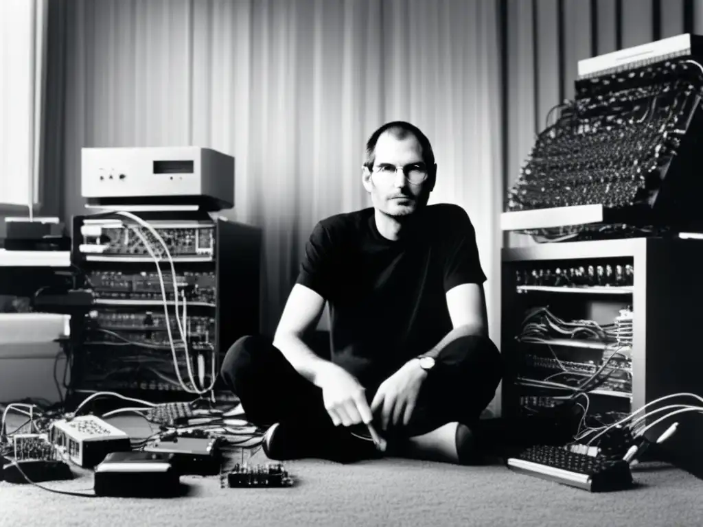 Un joven Steve Jobs ensambla computadoras en una sala minimalista