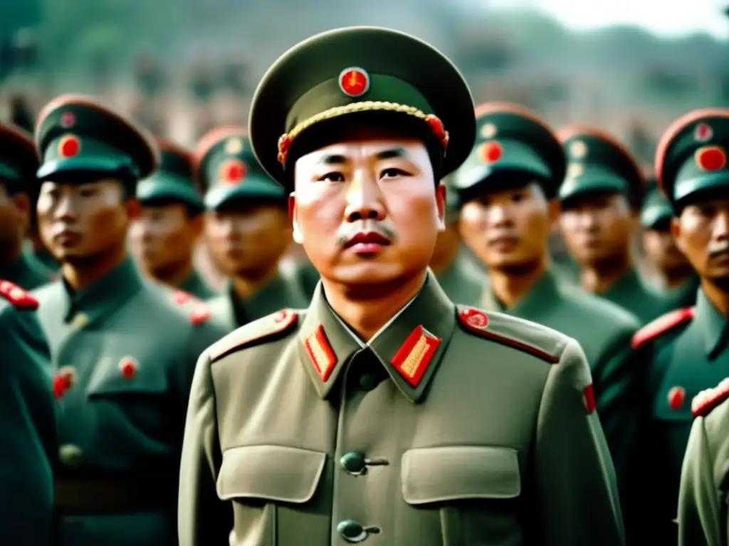 Un joven Mao Zedong, líder determinado, frente a soldados en la Segunda Guerra SinoJaponesa