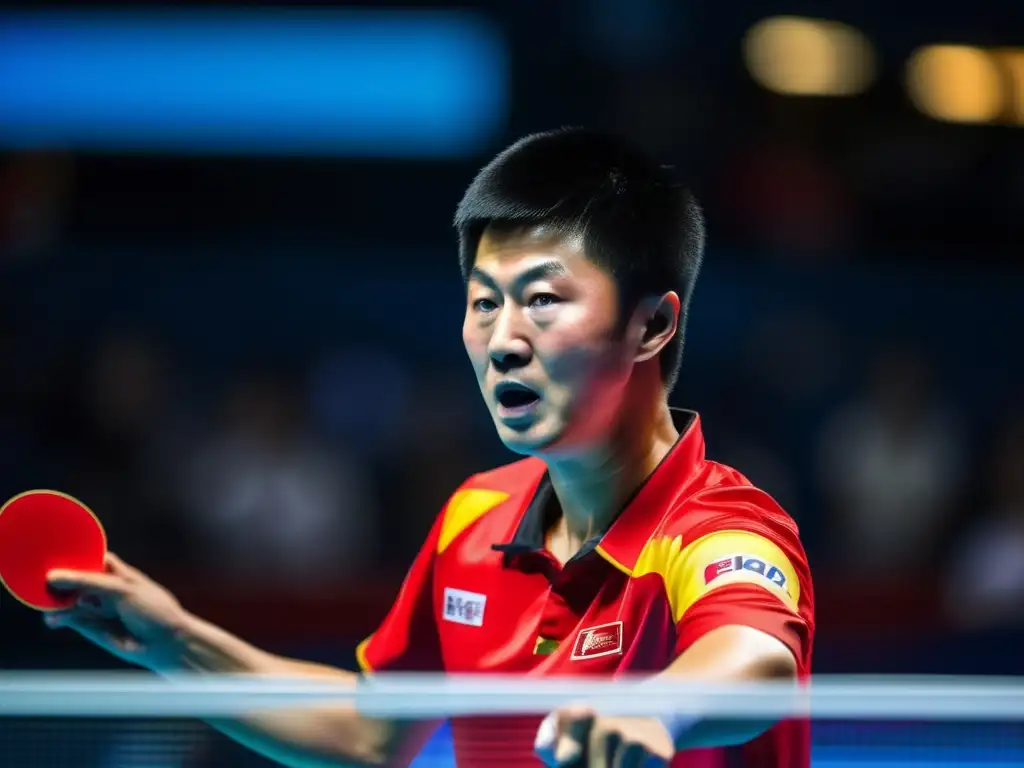 Ma Long muestra su determinación en un juego de pingpong