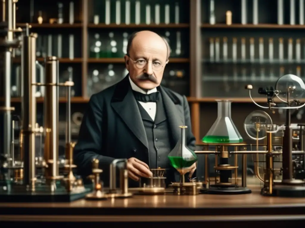 En el laboratorio, Max Planck realiza experimentos de física cuántica