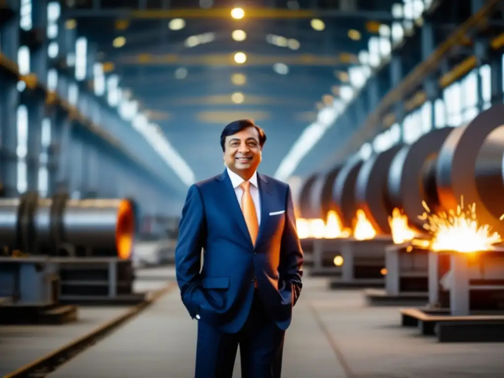 Lakshmi Mittal lidera la moderna planta de acero, reflejando su visión y liderazgo en la industria siderúrgica