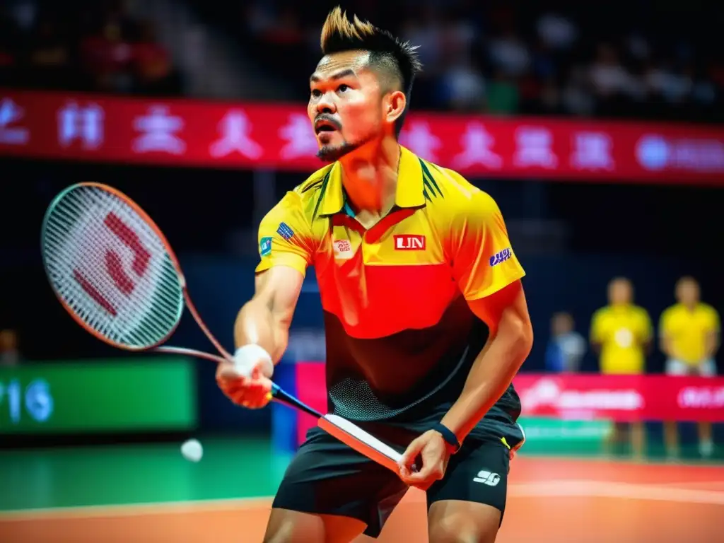 Lin Dan, leyenda del badminton, concentra su determinación en la cancha