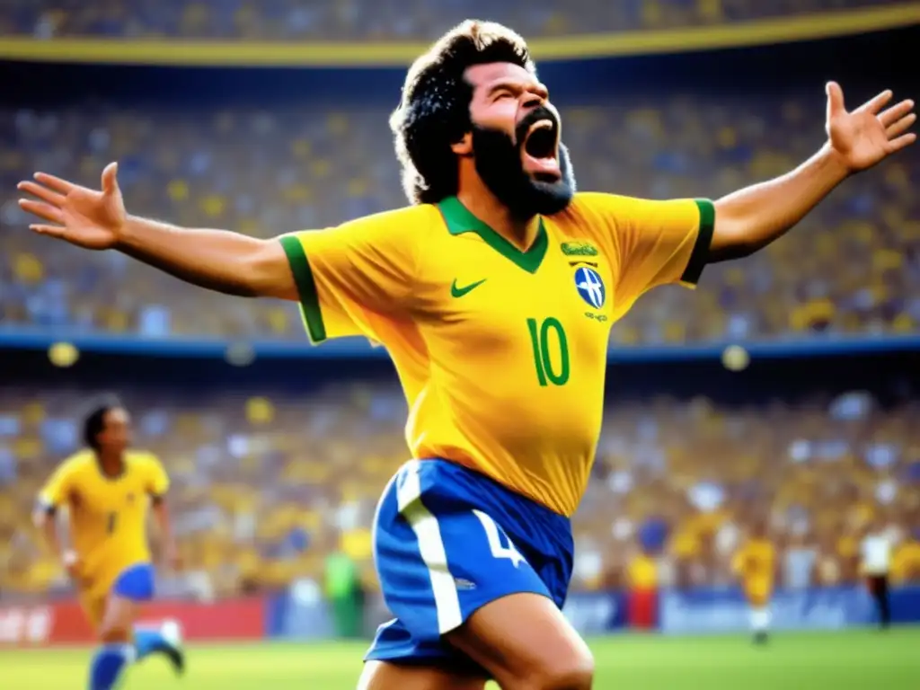 Sócrates, leyenda del fútbol brasileño, dominando el campo con influencia y carisma