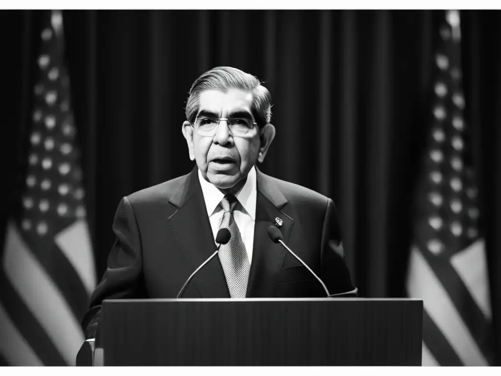 Oscar Arias transmite determinación y liderazgo al dar un apasionado discurso