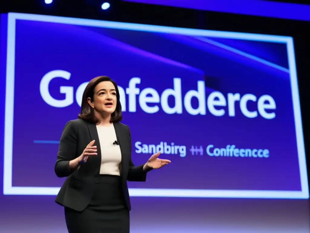 Sheryl Sandberg inspira con su liderazgo en una conferencia tech, irradiando confianza y pasión