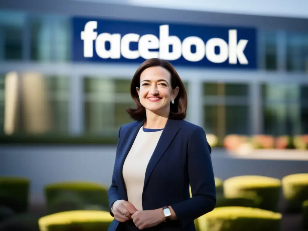 Sheryl Sandberg muestra determinación y liderazgo frente a la sede de Facebook
