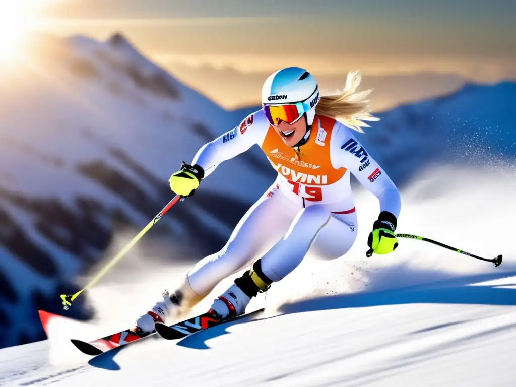 Lindsey Vonn esquiando con influencia en el alpino