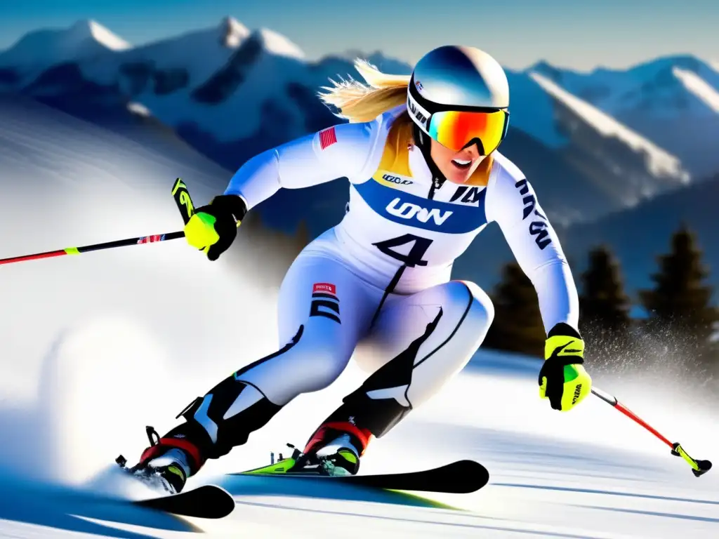 Lindsey Vonn esquiando con influencia en el alpino