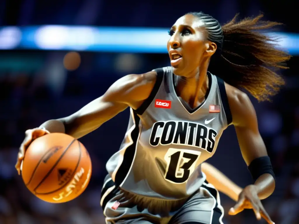 Lisa Leslie, ícono del baloncesto femenino, irradia determinación en la cancha, capturando su impacto histórico