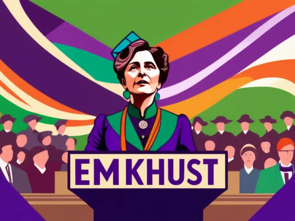 Emmeline Pankhurst lidera la lucha por el sufragio femenino, con determinación y empoderamiento