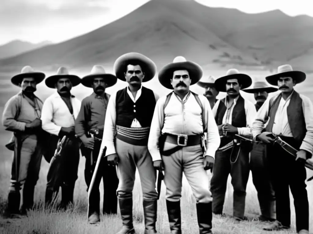 Emiliano Zapata lidera la lucha por la tierra junto a sus compañeros revolucionarios en una fotografía en blanco y negro