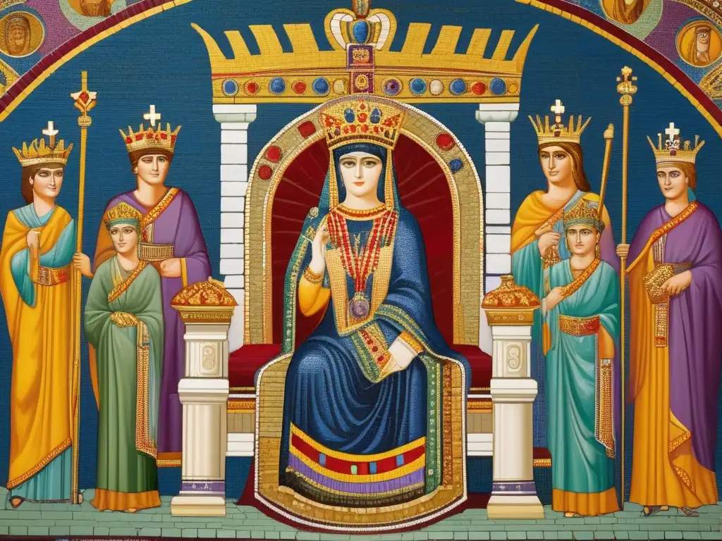 La majestuosa emperatriz Teodora en un impresionante mosaico del imperio bizantino
