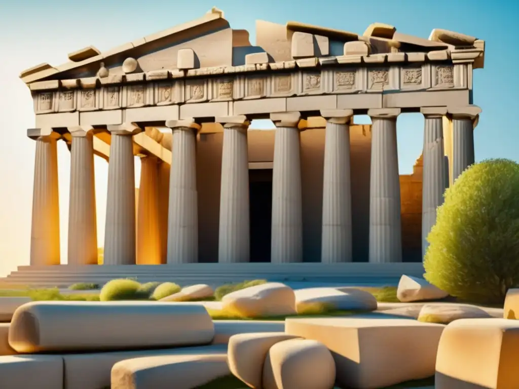 El majestuoso Partenón bañado por cálida luz solar