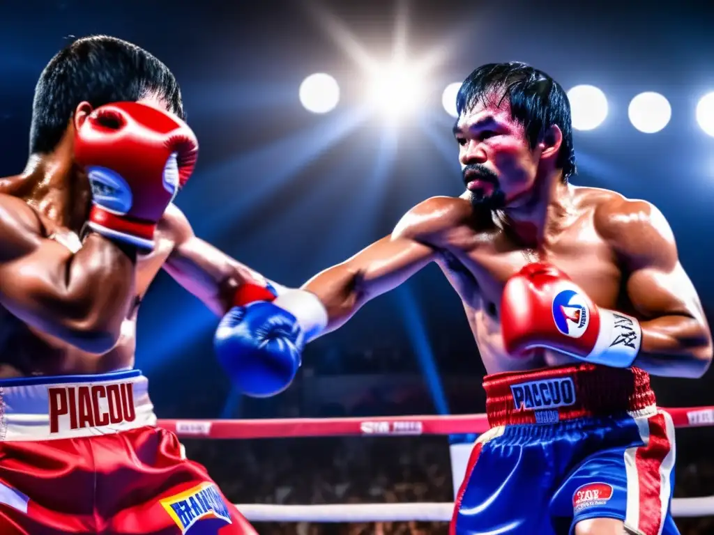 Manny Pacquiao en el cuadrilátero, listo para el combate