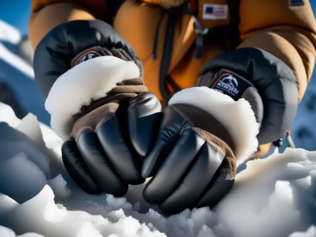 Manos desgastadas de Junko Tabei escalando el Everest