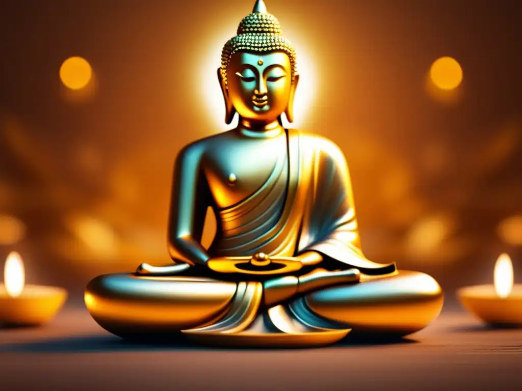 Una representación moderna y serena de Siddhartha Gautama en profunda meditación